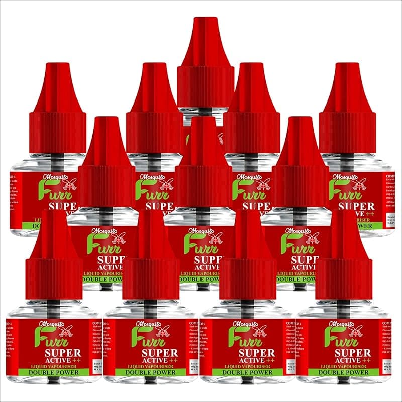 Mosquito Repellent Refill, Mosquito Liquid 45ml, Mosquito Killer,Super Active++ Double Power Liquid Mosquito Vaporiser Refill Pack of 12