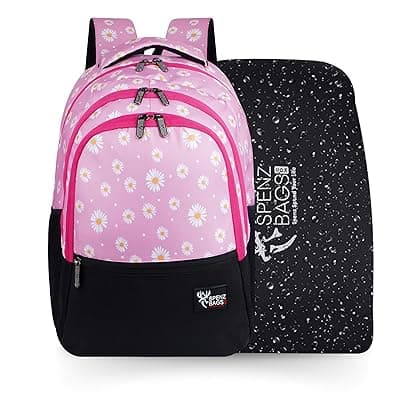Flamingo School &amp; College Bag for girls &amp; Women with a RAIN COVER | 3 Compartment Backpack for Girls &amp; Women with Water Resistant Fabric
