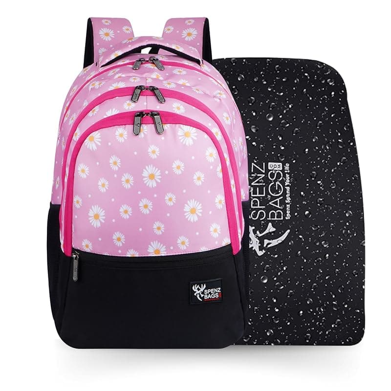 Flamingo School &amp; College Bag for girls &amp; Women with a RAIN COVER | 3 Compartment Backpack for Girls &amp; Women with Water Resistant Fabric