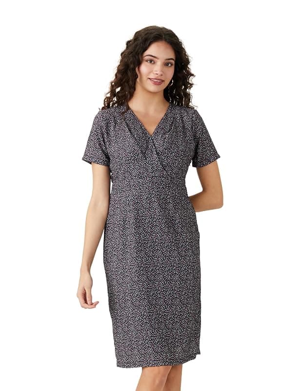 Amazon Brand - Symbol Women's Crepe Knee-Length Sheath Business Dress (Available in Plus Sizes)