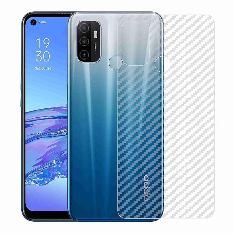 Compatible with Oppo A53 Back Screen Protective Film Carbon Fiber Skin Transparent Screen Guard Sticker