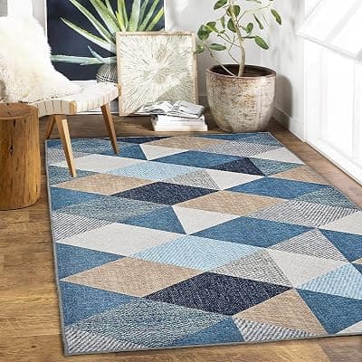 ishro home 5x7 Feet 3D Jet Multi Printed Carpet Rug Runner and Carpets for Bedroom/Living Area/Home with Anti Slip Backing (Crystals, 5x7 fts)