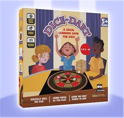 Rolling Dice Dart Board Game|Number Counting|Social,Family Fun I Strategy,Math,Learning and Educational Toy for Boys & Girls 4+ year|Best gift for Boys & Girls|2-4 Players|Made In India