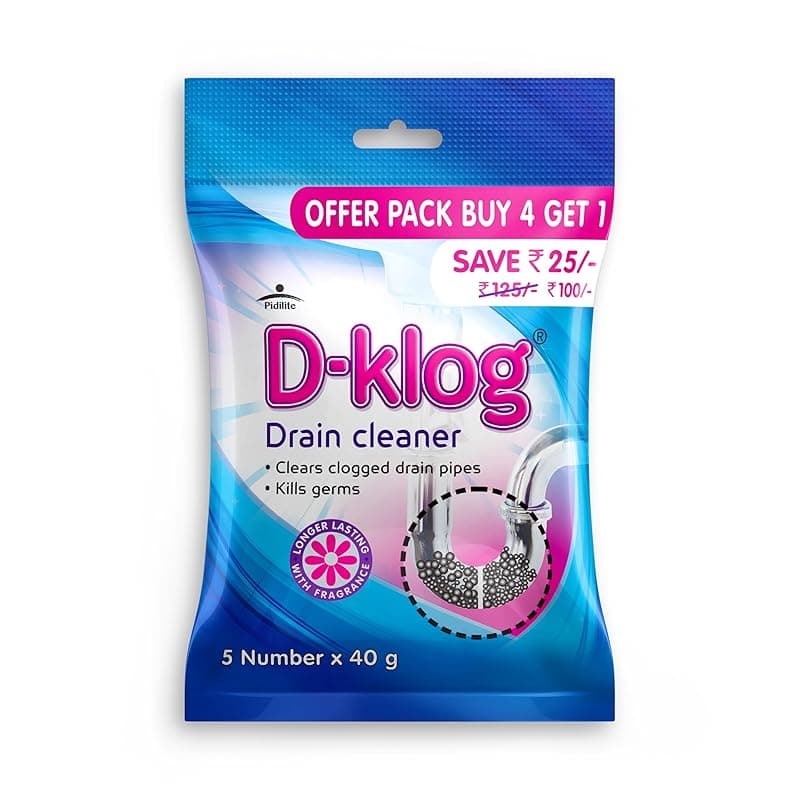 Drain Cleaner Powder (40g x 5 Units), Removes Clogs, Blockages in Washbasin, Septic Tank, Sinks, Pipes within 30 mins.Drain expert