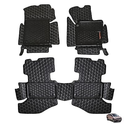 Amazon Basics 8D Premium Car Floor Mats for Tata Curvv (All Variants | MT/at | 2024 & Older) | Custom Fit | Waterproof| TPE | Black