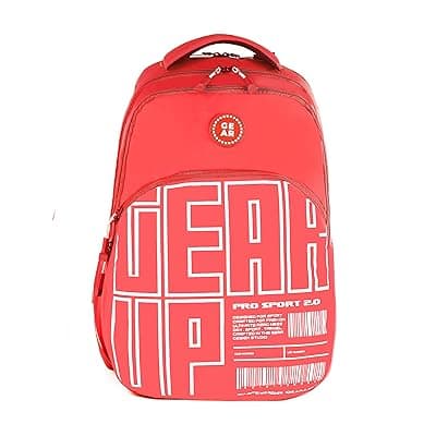 Gear Arise 40L Large Water Resistant School Bag With Sternum Strap/Casual Standard 4 Compartment Backpack/Daypack/College Bag For Boys/Girls/Men/Women (Pink)