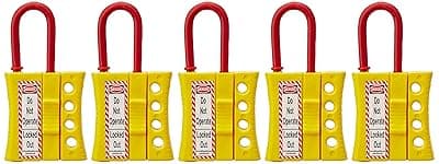 Lockout Device AK-SLDH-75 De-Electric HASP Number of Holes: 4 - Yellow (Pack of 5)