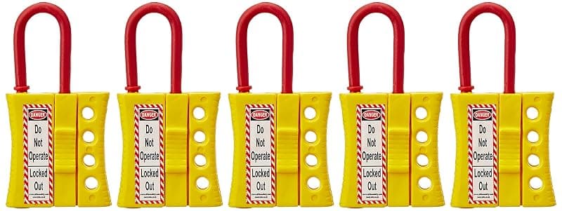 Lockout Device AK-SLDH-75 De-Electric HASP Number of Holes: 4 - Yellow (Pack of 5)