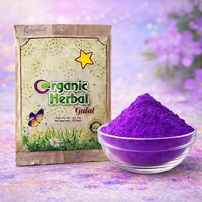 GRAPHENE Holi Purple Herbal Organic Fruit Gulal Color Pack of 1 80g Eco-Friendly Non Toxic Natural Rang for Kids Chemical Free Vibrant Festival Powder Holi Pool Party Boys Girls Abeer