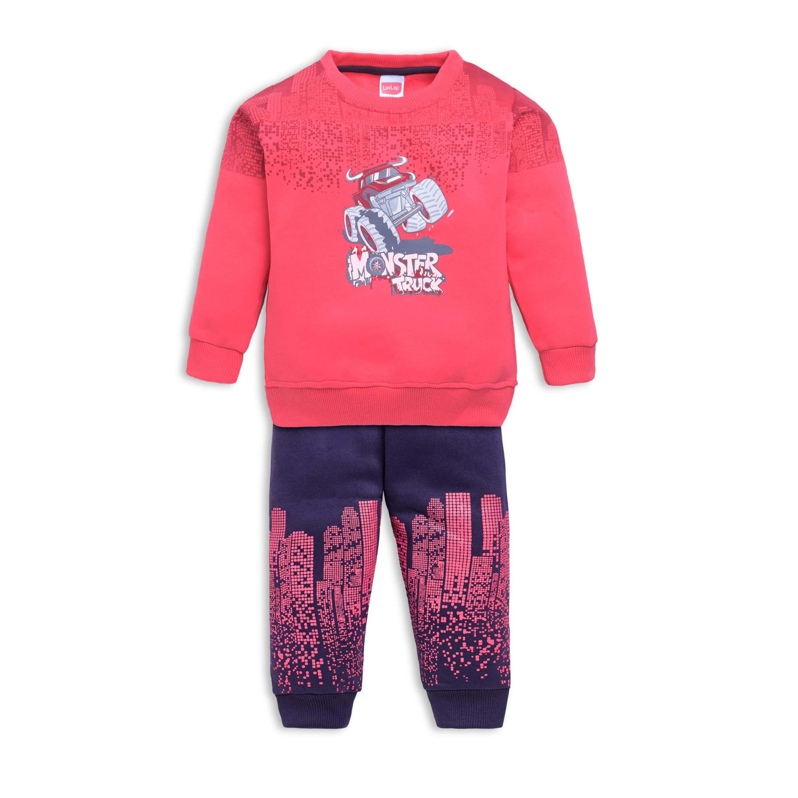 LuvLap Baby Boys Full Sleeve Sweatshirt & Pyjama Set Pack of 1