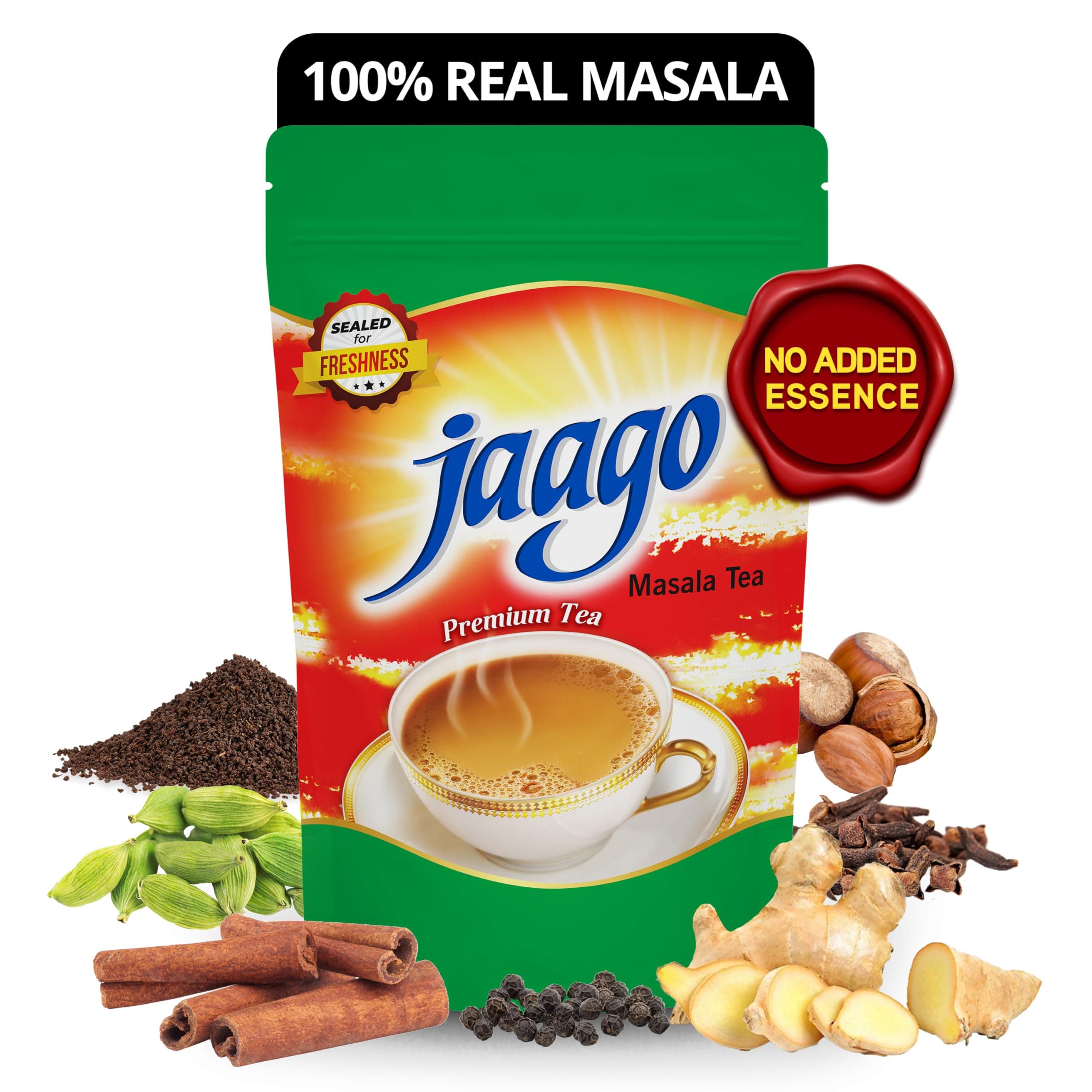 Jaago Masala Tea, 1 kg | Real Spices Only | Masala Chai | No Added Essence | Benefits of Real Herbs & Spices