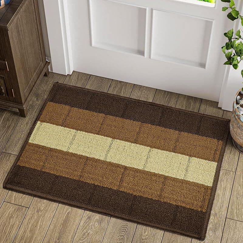 Status Contract Anti Slip Front Door Mat|(38x58cm) Living Room Rug for Entrance Door|Polypropylene Floor Mat for Home|Essential Small Rug for Office, Bedroom &amp; Kitchen| (Brown), Rectangular