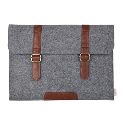OON 11 Inch Felt Laptop Sleeve Suit Up External Size 12" x 9" easily fit 11 inch laptop sleeve Steel Light Grey