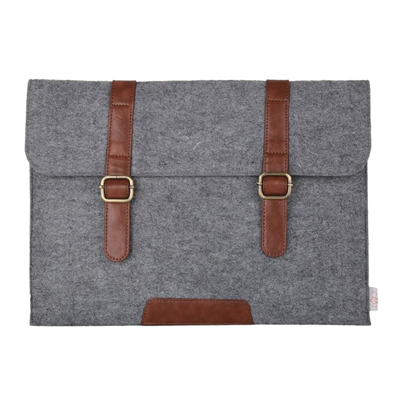 OON 11 Inch Felt Laptop Sleeve Suit Up External Size 12" x 9" easily fit 11 inch laptop sleeve Steel Light Grey