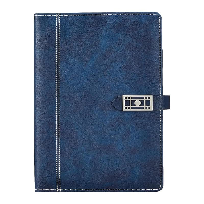 amazon basics Undated Diary 2026 | Designer Faux Leather Organizer | Office Stationery for Business, Interviews & Corporate Meetings | Ideal Gift for Mother & Father (Blue)