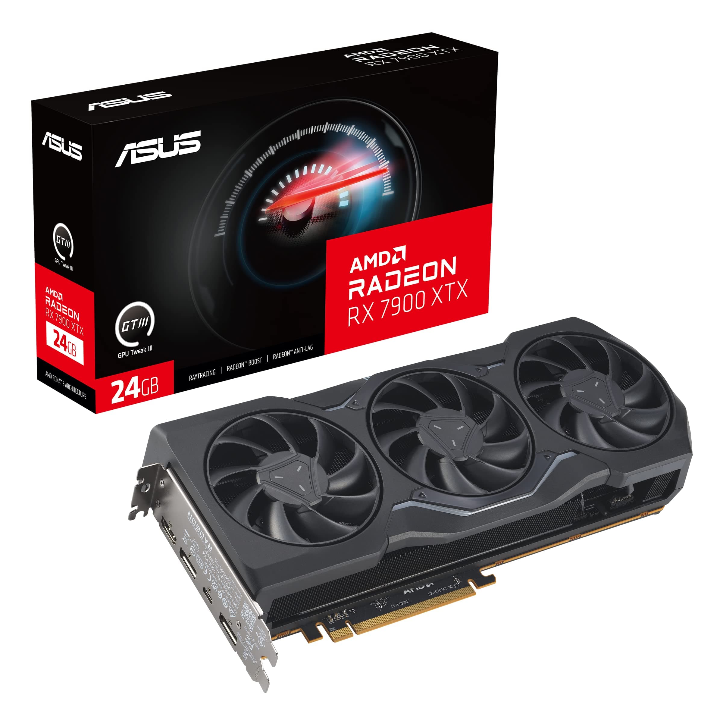 ASUS Radeon RX 7900 XTX Gaming Graphics Card with 24GB GDDR6 Memory, Powered by AMD RDNA 3 Architecture, AMD FidelityFX Super Resolution Technology, Raytracing, PCI Express 4.0, DisplayPort 2.1