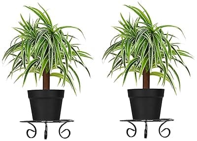 Amazon Brand - Solimo Metal Round Plant Stand and Holder | Set of 2| Indoor & Outdoor Use