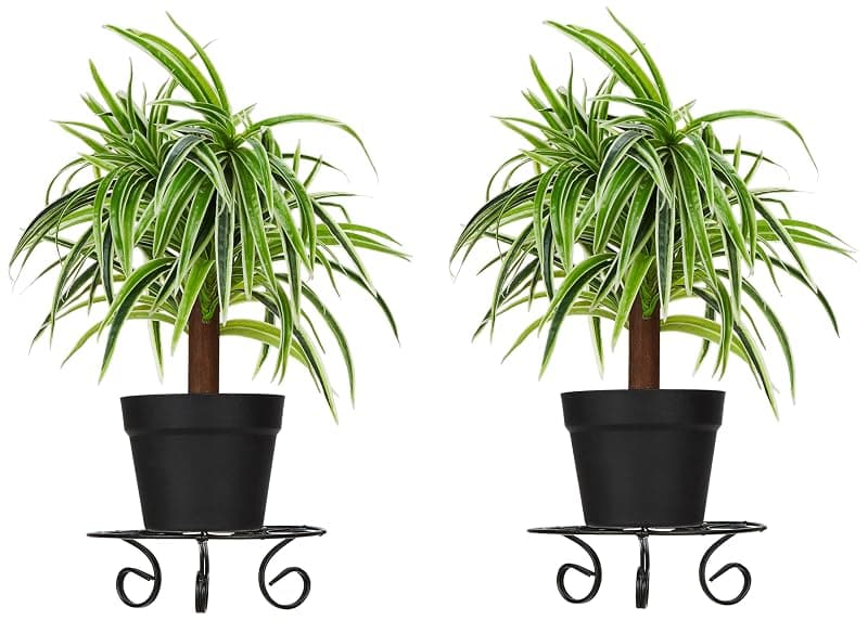 Amazon Brand - Solimo Metal Round Plant Stand and Holder | Set of 2| Indoor & Outdoor Use