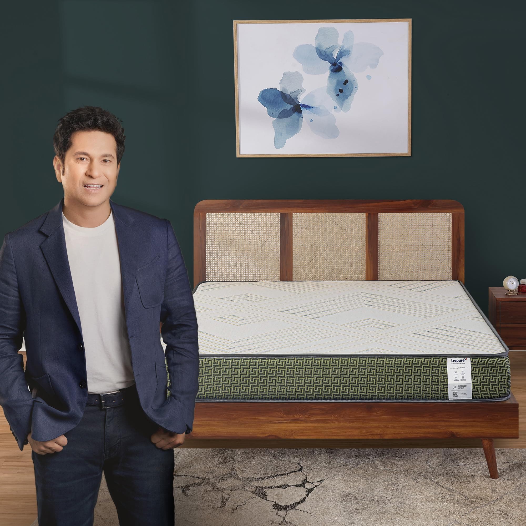 Livpure Smart Regal Orthopaedic Plush Mattress with Swirl Gel Foam & Latex | 5 Zone HR Foam with 16 BIOCRYSTALS | Luxury Serene Fabric |King Bed (78x72x8) inch, 10 Year Warranty