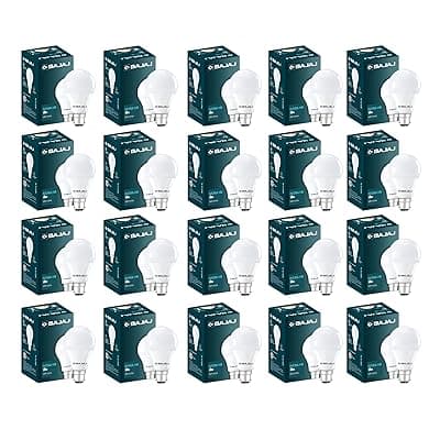 Bajaj Ivora HB LED Lamp 9W CDL Cool Daylight | Energy Efficient | Environment Friendly | Ir, Uv Free | 3.5 Kv Surge Protection | LED B22 Bulb For Home | (Pack Of 20) | 1 Yr Warranty