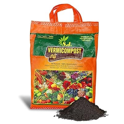 SJ Organics Vermicompost For Plants - 2 Kg | Odorless Fertilizer Powder | Ready to Use Organic Manure | Fertilizers for Plant Home Garden | Enriched Plant Food Fertilisers | Compost for Indoor plants