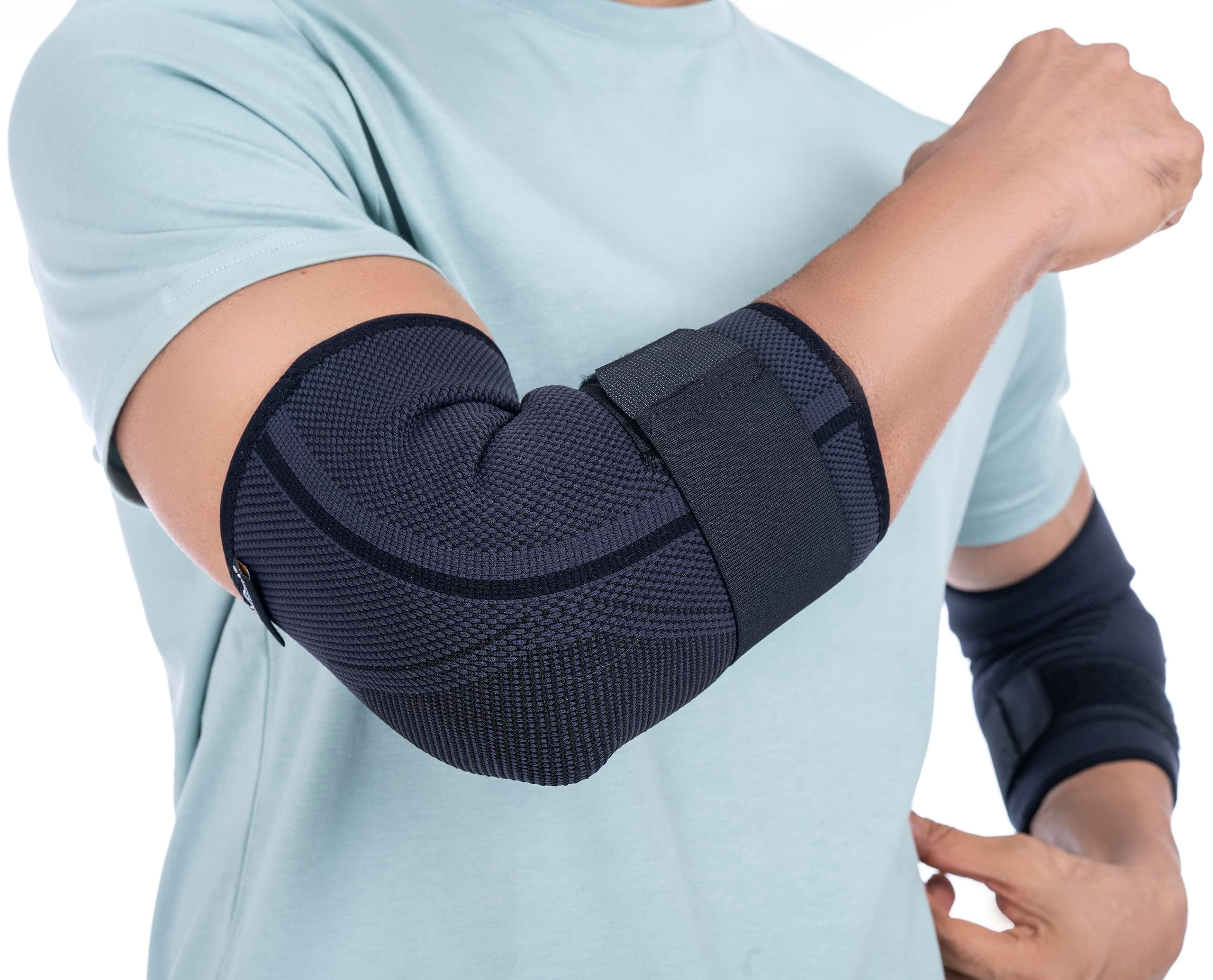 FOVERA Elbow Support Brace with Strap - Adjustable Compression Elbow Binder for Tennis Elbow, Golfer's Elbow, and Tendonitis Relief - Comfortable Arm Sleeve for Sports and Recovery (Size - XL, 1 Unit)