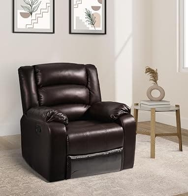 Amazon Brand - Solimo Mars 1 Seater Leatherette Recliner (Brown)