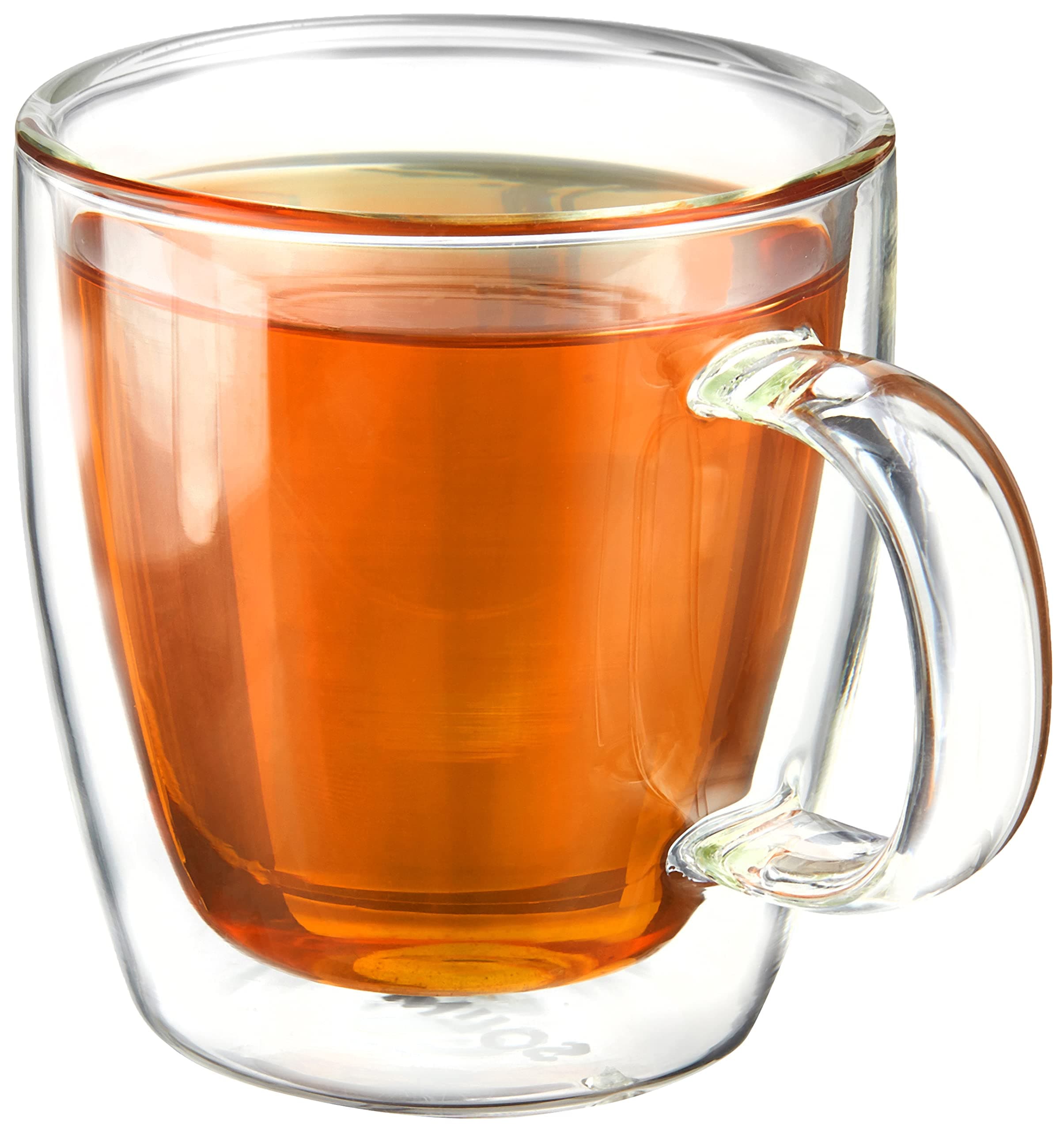 Amazon Brand - Solimo Borosilicate Glass Tea Cup, Double Wall, Heat-Resistant, Crystal-Clear, Ideal for Tea, Coffee and Other Beverages (Set of 4, 170 Ml Each)