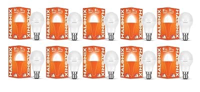 Halonix 9W B22 LED Cool White Bulb, Pack of 10