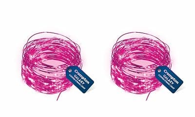 Crompton Galaxy Decoration Copper USB Powered String Fairy Lights with 100 Led Light (10 Meters, Pink, Pack of 2)