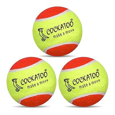 Cockatoo Rubber Cricket Tennis Ball, Construction of Tennis Ball for Cricket for Optimal Performance,Suitable for All Skill Levels. (120 Gr Per Ball -Pack of 3-Yellow Orange)