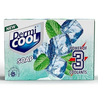 Dermicool Soap With The Power Of 3 Coolants - Camphor, Menthol, Thyme Oil | 99.9% Germ Protection | 125 GM Each | Pack of 5