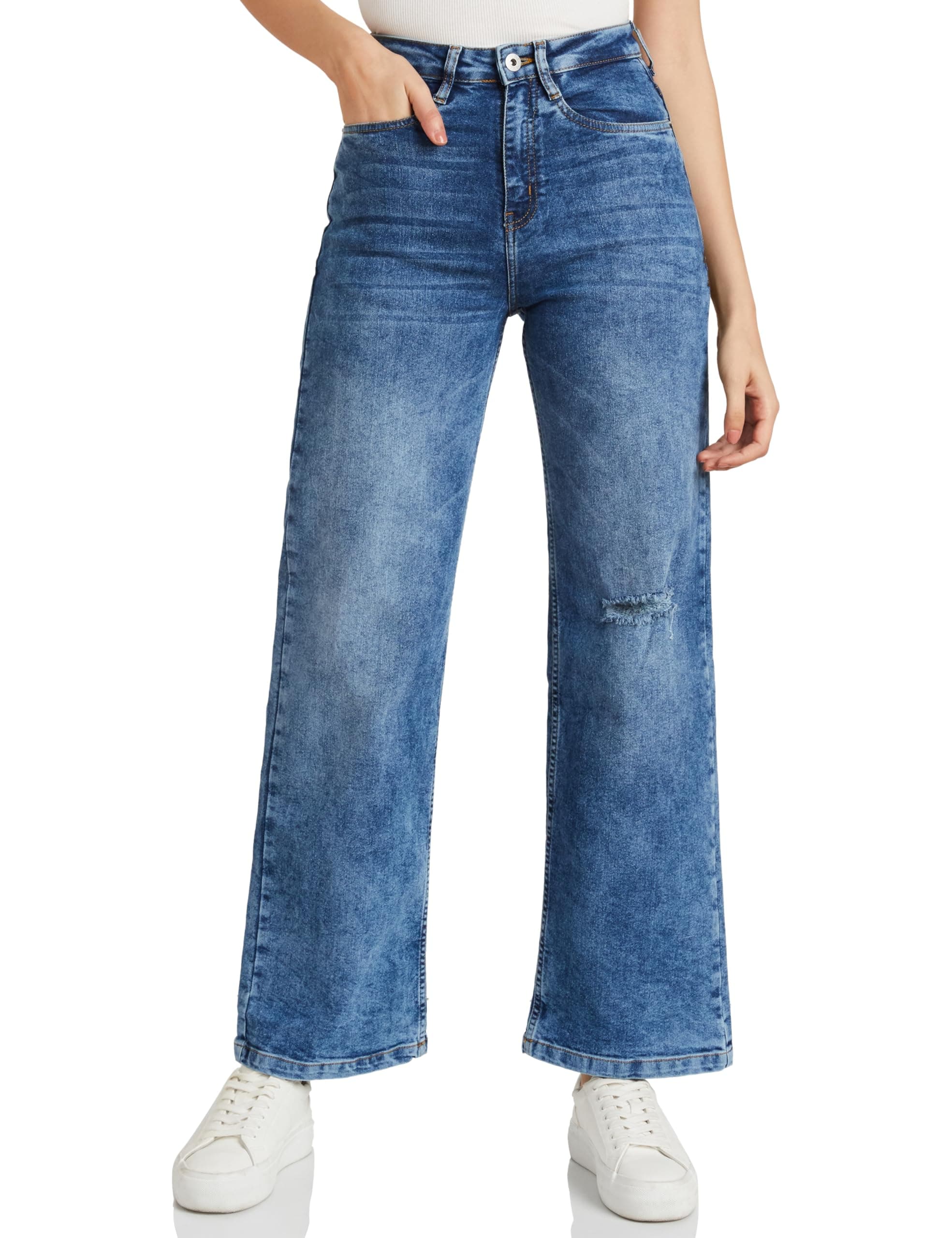 Amazon Brand - Symbol Women's Loose High Rise Jeans (Available in Plus Sizes)