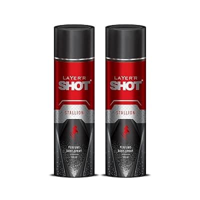 Layer'r Shot Stallion Body Spray For Men - 2 x 120ml Each | Long Lasting Fragrance Premium With Exotic Scent | Perfect For Daily Use | Ideal Gift For Him