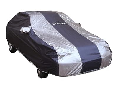 Amazon Brand - Solimo Hyundai Xcent UV Protection & Dustproof Car Cover (Dark Blue & Silver)
