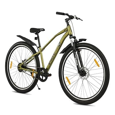 Lifelong Strong 29T Kids Cycle | Single Speed Bicycle for Boys &amp; Girls 14+ Years | Suspension Fork, Dual Disc Brakes, Alloy Rims, Dual Tone Paint &amp; Mudguards (Yellow/Black)