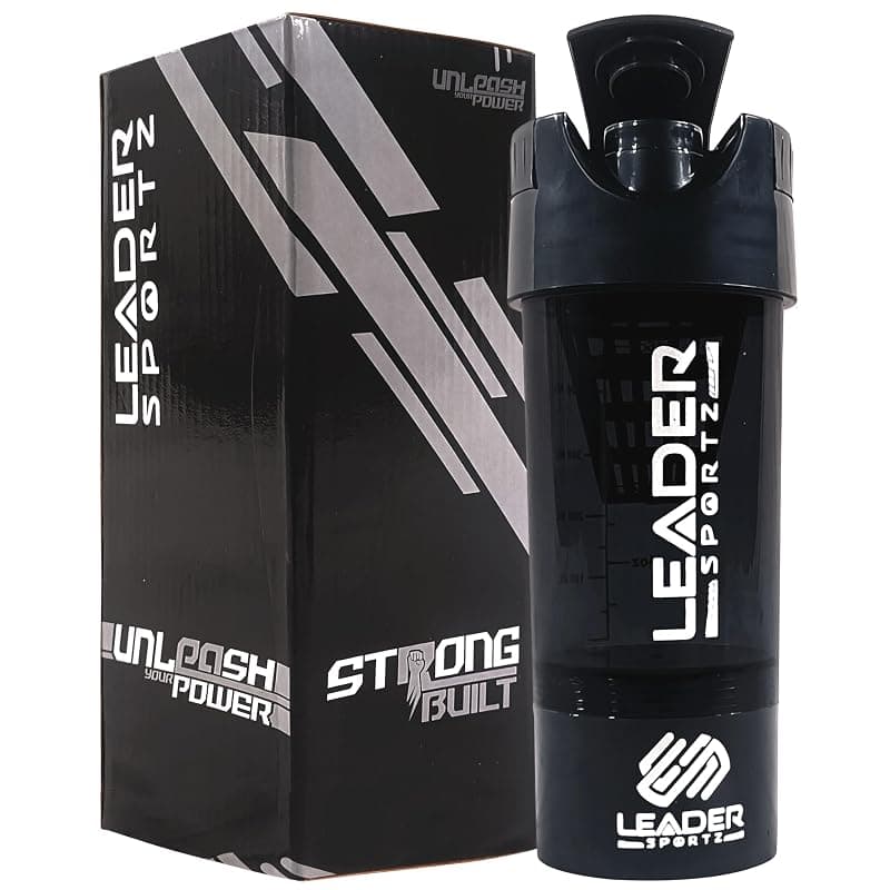 Gym Shaker Pro Cyclone Bottle 500ml - Leakproof, Sturdy, BPA Free - Ideal for Protein, Preworkout| Advanced Mixing Technology - Extra Compartment for Supplements