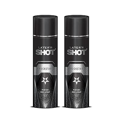 LAYER'R SHOT - ROCKSTAR LONG LASTING BODY SPRAY - For Men (240ml, Pack Of 2)