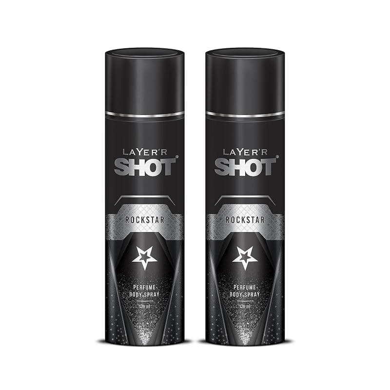 LAYER'R SHOT - ROCKSTAR LONG LASTING BODY SPRAY - For Men (240ml, Pack Of 2)