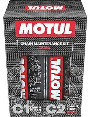 Motul Chain Lube & Chain Cleaner Combo for Bikes – C2 Lubrication + C1 Deep Cleaning Spray for Superior Chain Care, Suitable for All Motorcycles, 150 ml Each