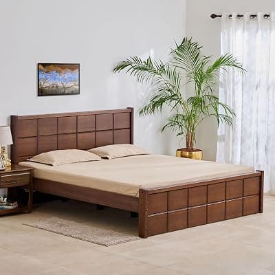 Home Centre Helios Reynan Aster Queen Bed |Engineered Wood with Box Storage Queen Bed| (White) |1 Year Warranty