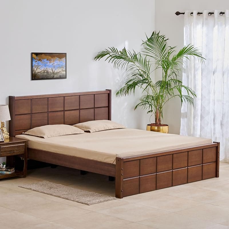 Home Centre Helios Reynan Aster Queen Bed |Engineered Wood with Box Storage Queen Bed| (White) |1 Year Warranty