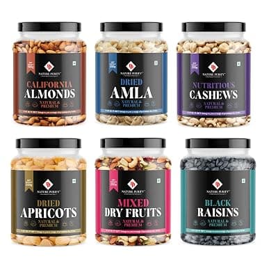 Nature Purify Dry fruits Combo 1.5 kg (Almond, Cashew, Apricot, Black Raisins, Amla &amp; Mixed Nut)