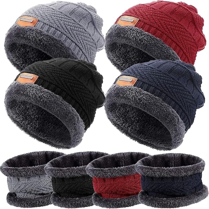 Fitness Mantra® Gym Winter Cap &amp; Muffler for Men &amp; Women| Beanie Cap| 1 Set|