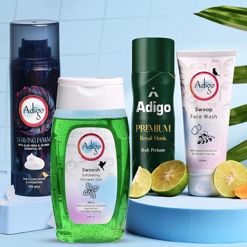 Men’s Daily Care Kit | Men’s Grooming Kit with Face Wash, Exfoliating Shower Gel, Shaving Foam & Long-Lasting Body Perfume | Complete Skincare & Fragrance Gift Set