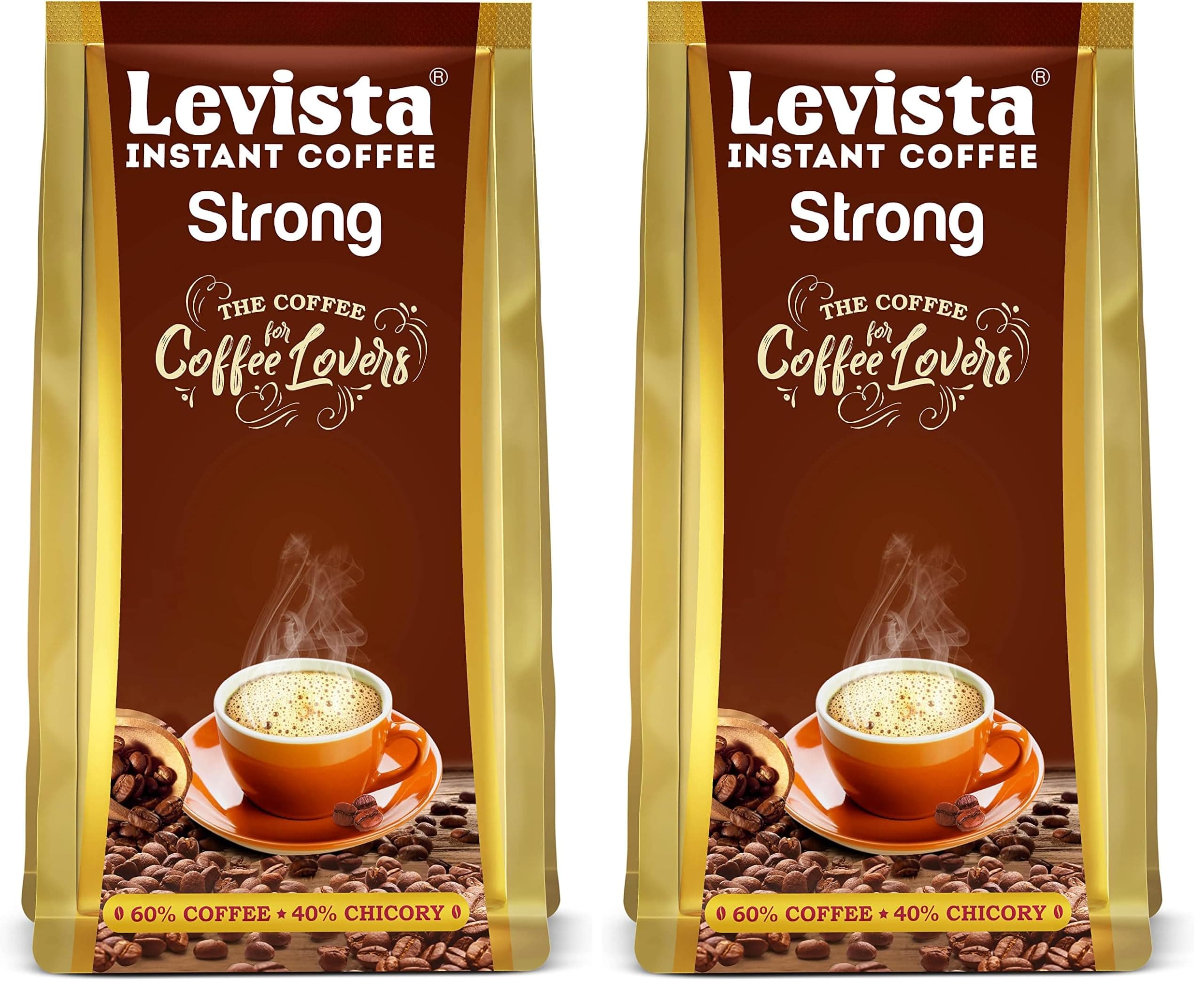 Levista Strong Instant Coffee (200 Gram Pouch) (Pack of 2)