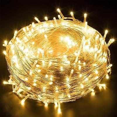 GIGALUMI 38 LED 10.5M Copper Power Pixel String Light | 360° Fairy Serial Jhalar Lights for Home Decoration | Diwali Lights for Decoration, Christmas, Wedding, Party &amp; Garden (Pack of 1, Warm White)