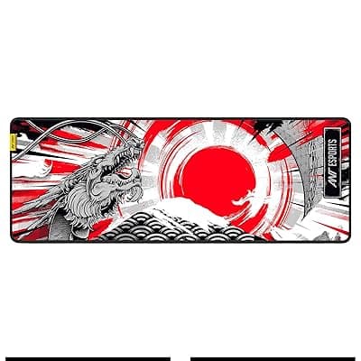 Ant Esports Dragon Hill Unique Design Mouse Pad Gaming Mouse Pad Extended Mouse Mat for Mouse Keyboard with Stitched Edges Waterproof NonSlip Base Mousepads for Office Home Shop Gaming EXTRA LARGE_Red