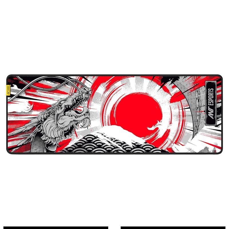 Ant Esports Dragon Hill Unique Design Mouse Pad Gaming Mouse Pad Extended Mouse Mat for Mouse Keyboard with Stitched Edges Waterproof NonSlip Base Mousepads for Office Home Shop Gaming EXTRA LARGE_Red