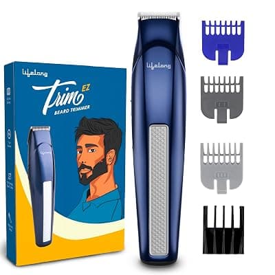 Lifelong Beard Trimmer for Men | Quick Charge (2 Hours) | Runtime: 60 Mins | 20 Length Settings | Cordless | USB Charging